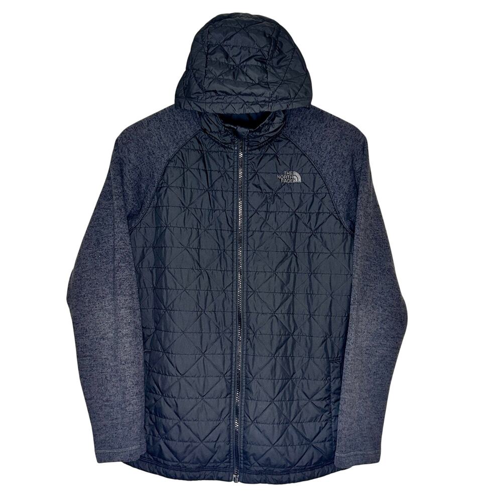 The North Face Sweater Boys Youth XL Gray Hoodie Quilted Full Zip Fleece Jacket